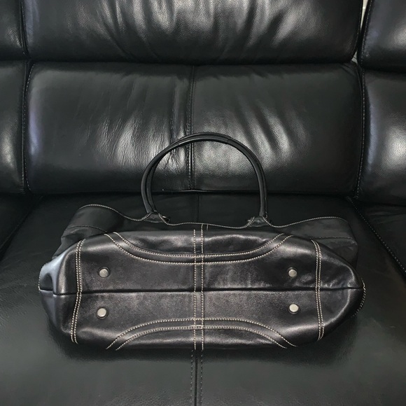 Coach Black Leather Tote - Picture 3 of 11